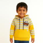 Boys yellow Colorblock Striped Hoodie