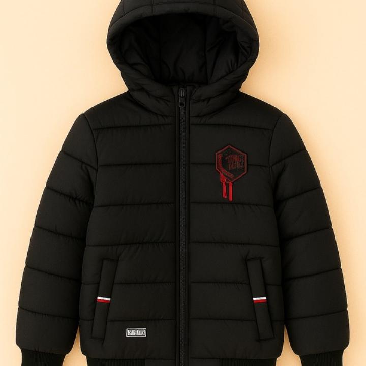 Boys Black Winter Puffer Jacket