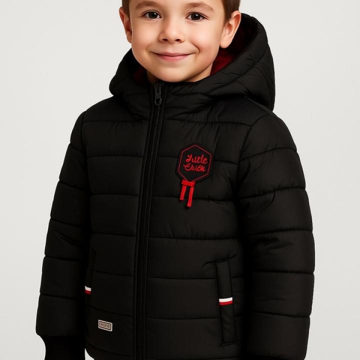 Boys Black Winter Puffer Jacket