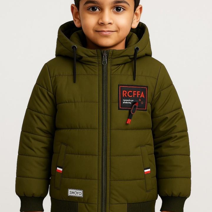 Boys Brown Puffer Winter Jacket