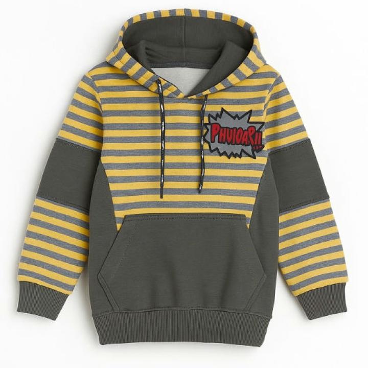 Boys Colorblock Striped Hoodie