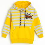 Boys yellow Colorblock Striped Hoodie
