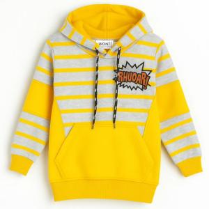 Boys yellow Colorblock Striped Hoodie