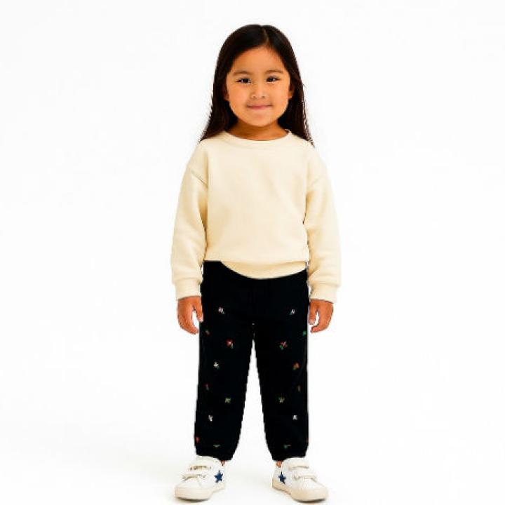 Girls Embroidered Floral Jeans