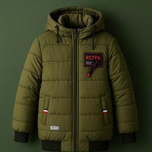Boys Brown Puffer Winter Jacket